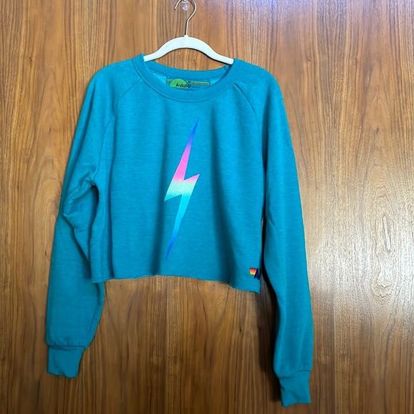 Aviator Nation Sweaters - Aviator nation blue cropped sweatshirt